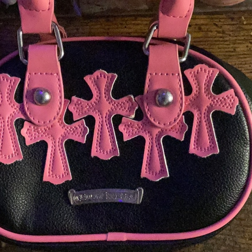 Pink and Black handheld Bag